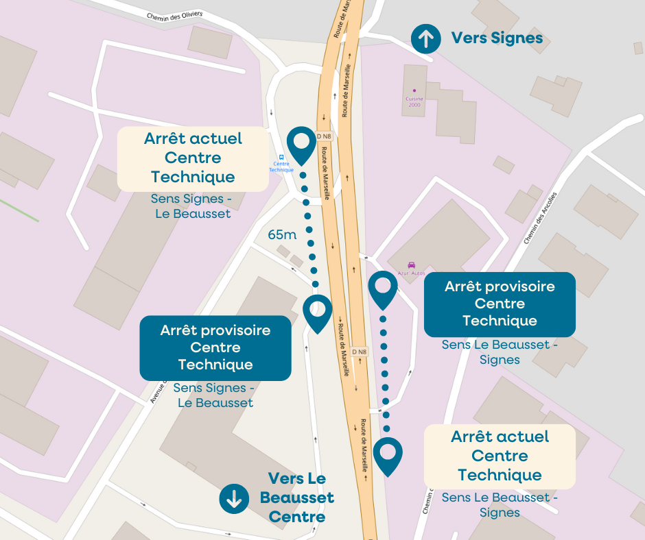 carte arret provisioire centre technique beausset